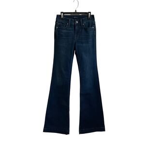 7 For All Mankind Dojo Blue Black Santiago Flare Jeans - Size 24